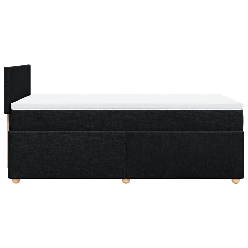 Krevet s oprugama i madracem crni 90x200 cm od tkanine