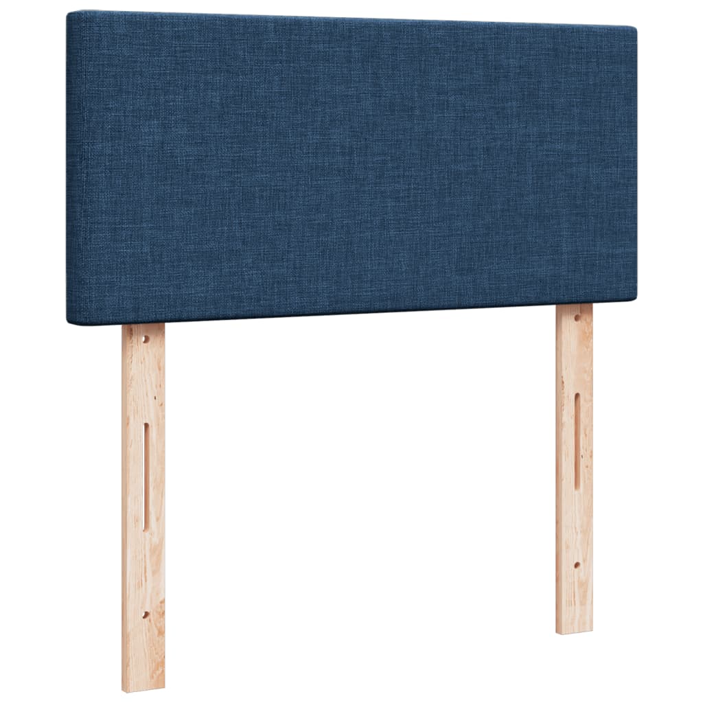 Krevet s oprugama i madracem plavi 90 x 200 cm od tkanine