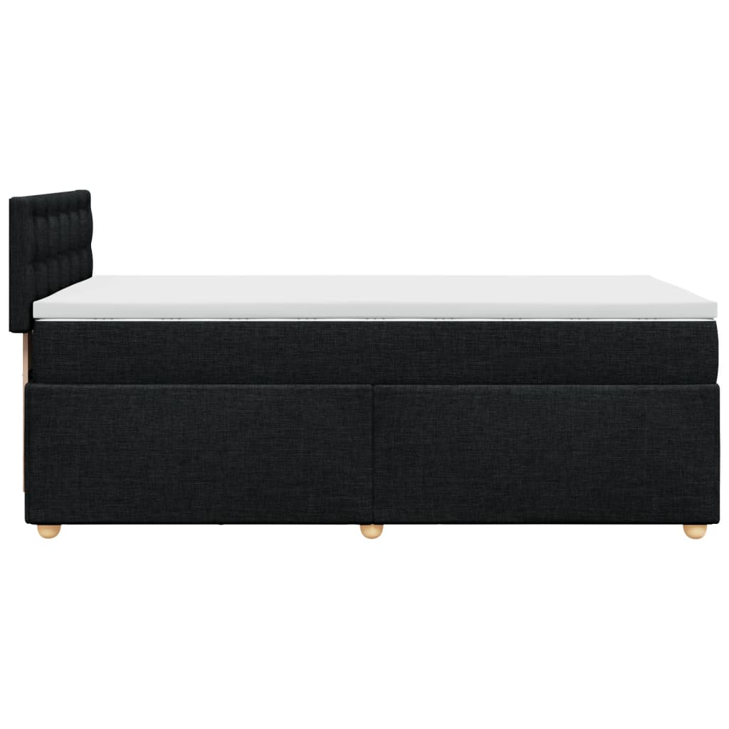Krevet s oprugama i madracem crni 90x200 cm od tkanine