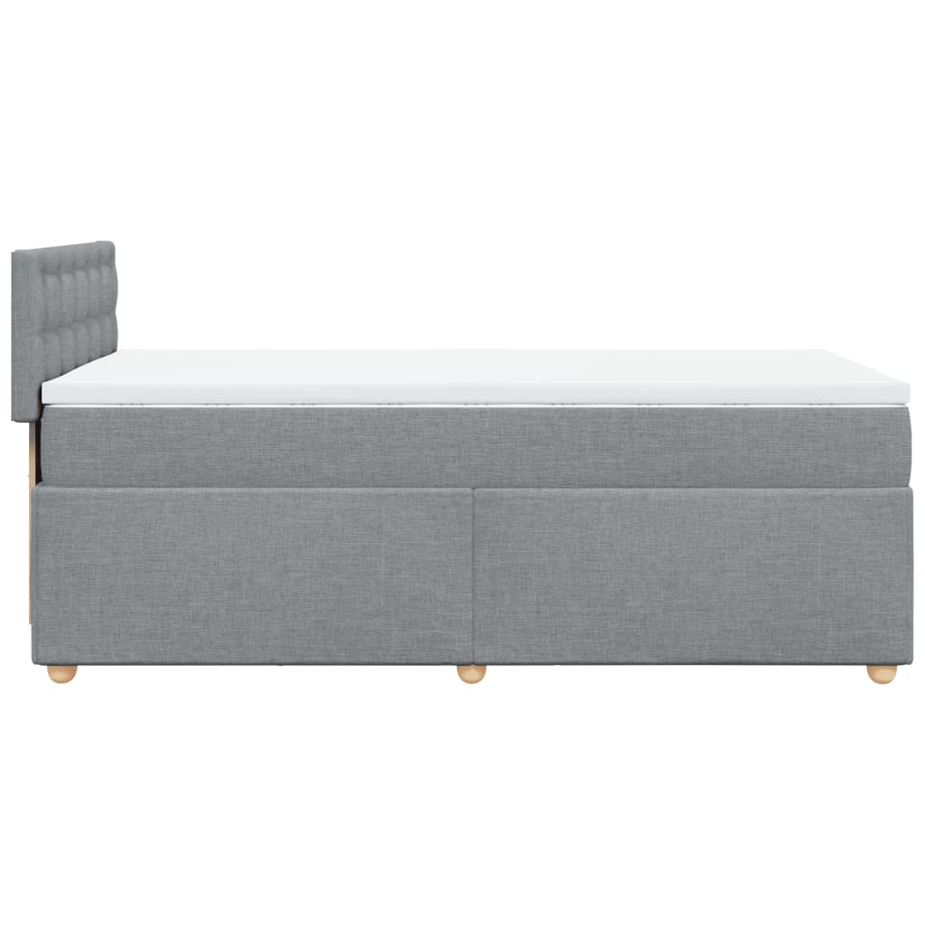 Krevet s oprugama i madracem svjetlosivi 100x200 cm od tkanine