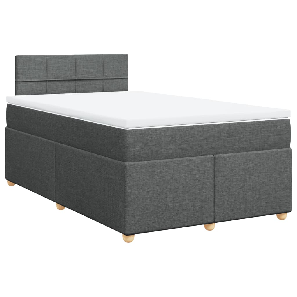 Krevet box spring s madracem tamnosivi 120 x 190 cm tkanina