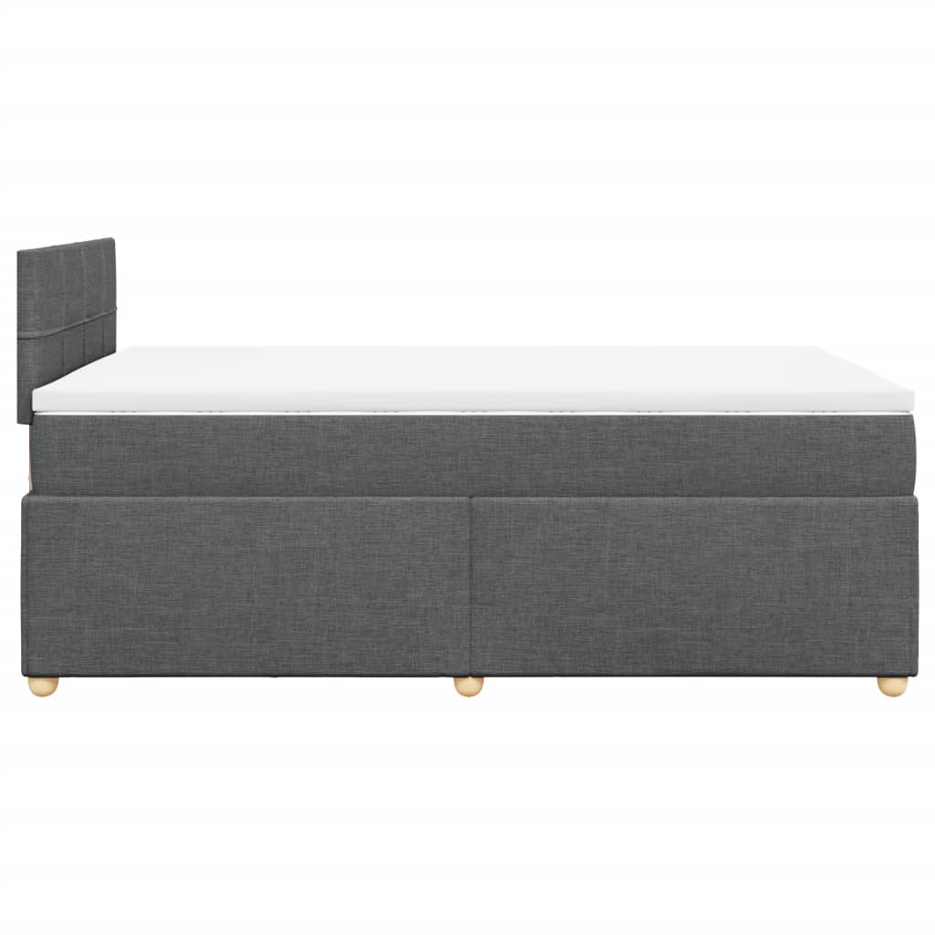 Krevet box spring s madracem tamnosivi 120 x 190 cm tkanina