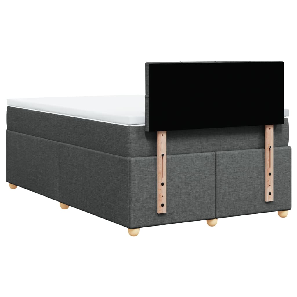 Krevet box spring s madracem tamnosivi 120 x 190 cm tkanina