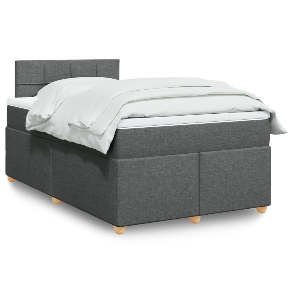 Krevet box spring s madracem tamnosivi 120 x 190 cm tkanina