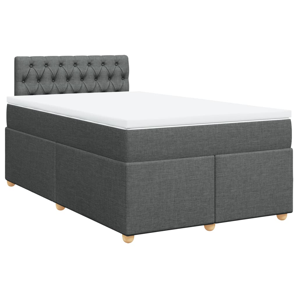 Krevet box spring s madracem tamnosivi 120 x 190 cm tkanina