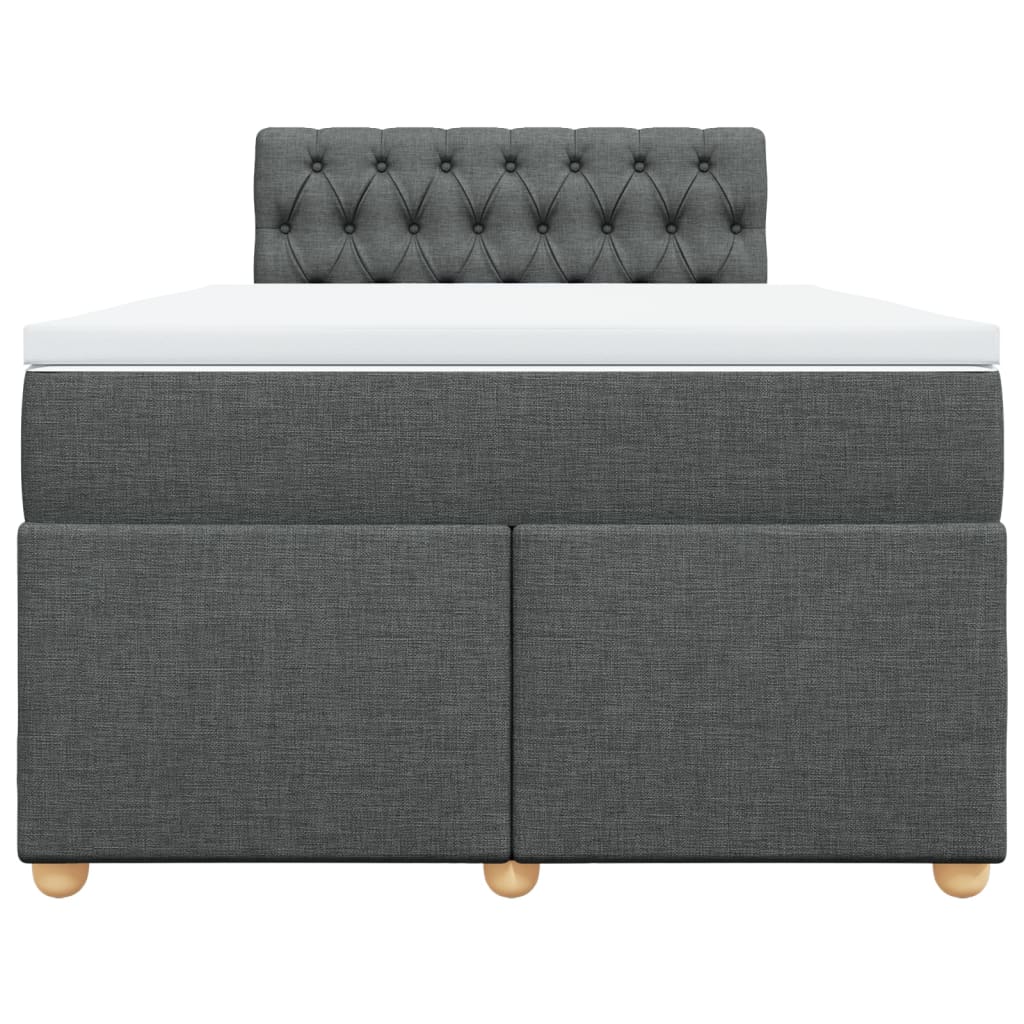 Krevet box spring s madracem tamnosivi 120 x 190 cm tkanina