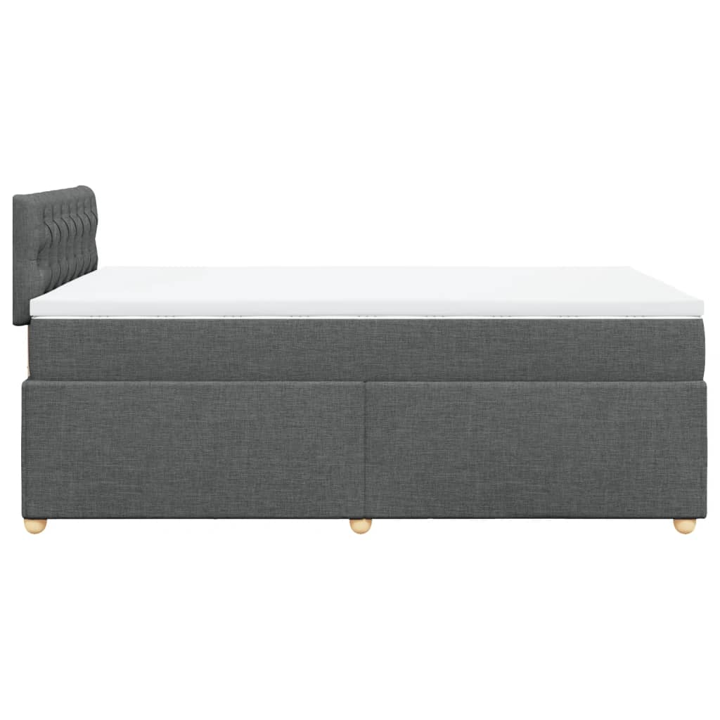 Krevet box spring s madracem tamnosivi 120 x 190 cm tkanina