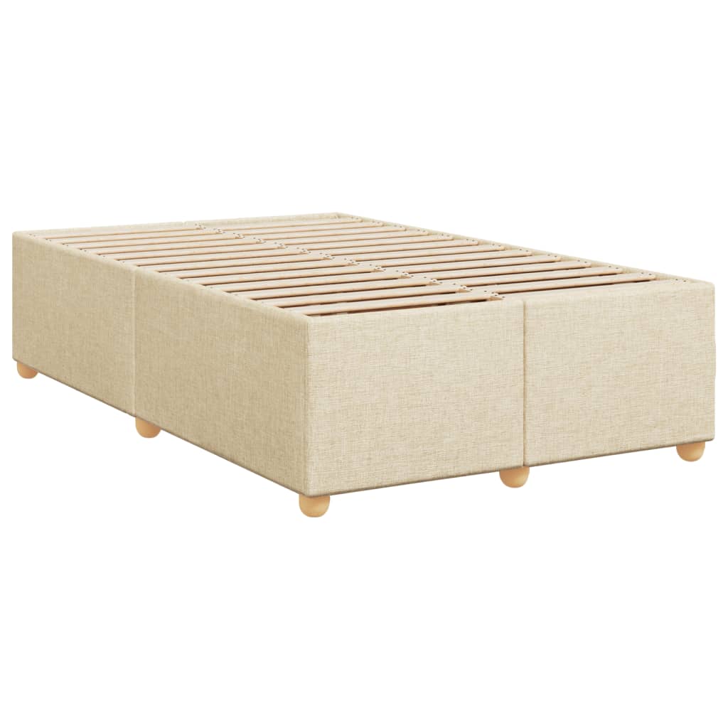 Krevet s oprugama i madracem krem 120 x 200 cm od tkanine