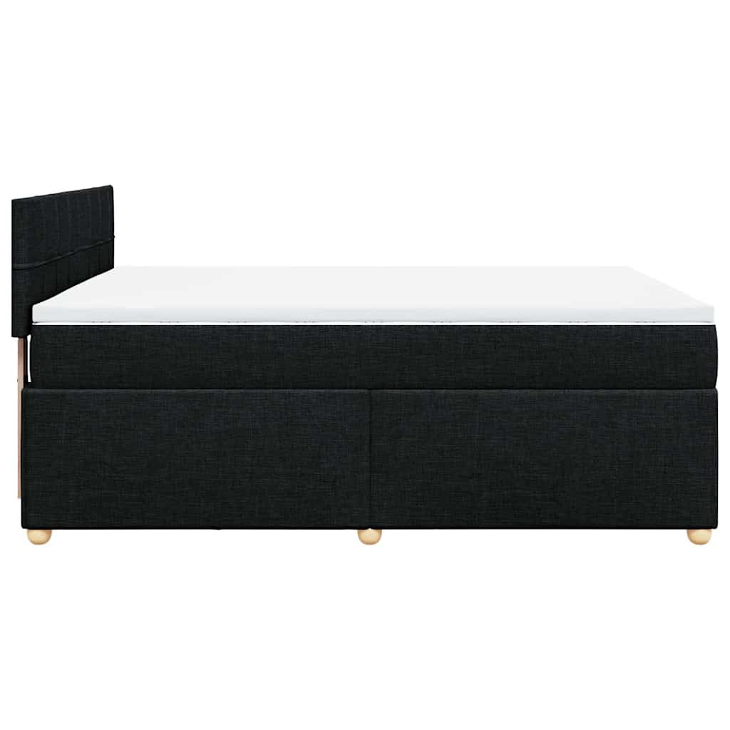 Krevet s oprugama i madracem crni 140 x 190 cm od tkanine