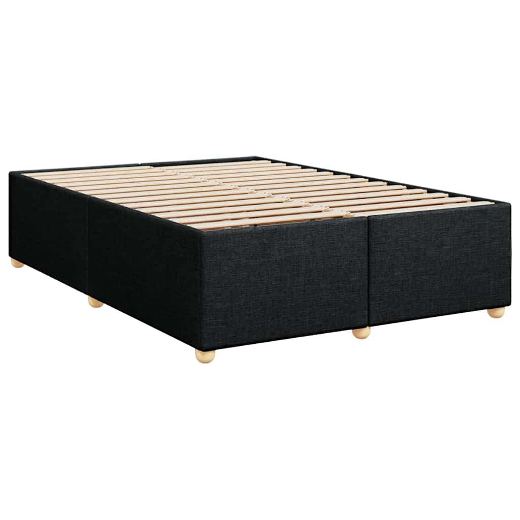 Krevet s oprugama i madracem crni 140 x 190 cm od tkanine