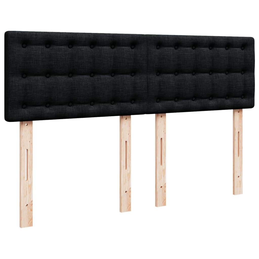 Krevet s oprugama i madracem crni 140 x 190 cm od tkanine
