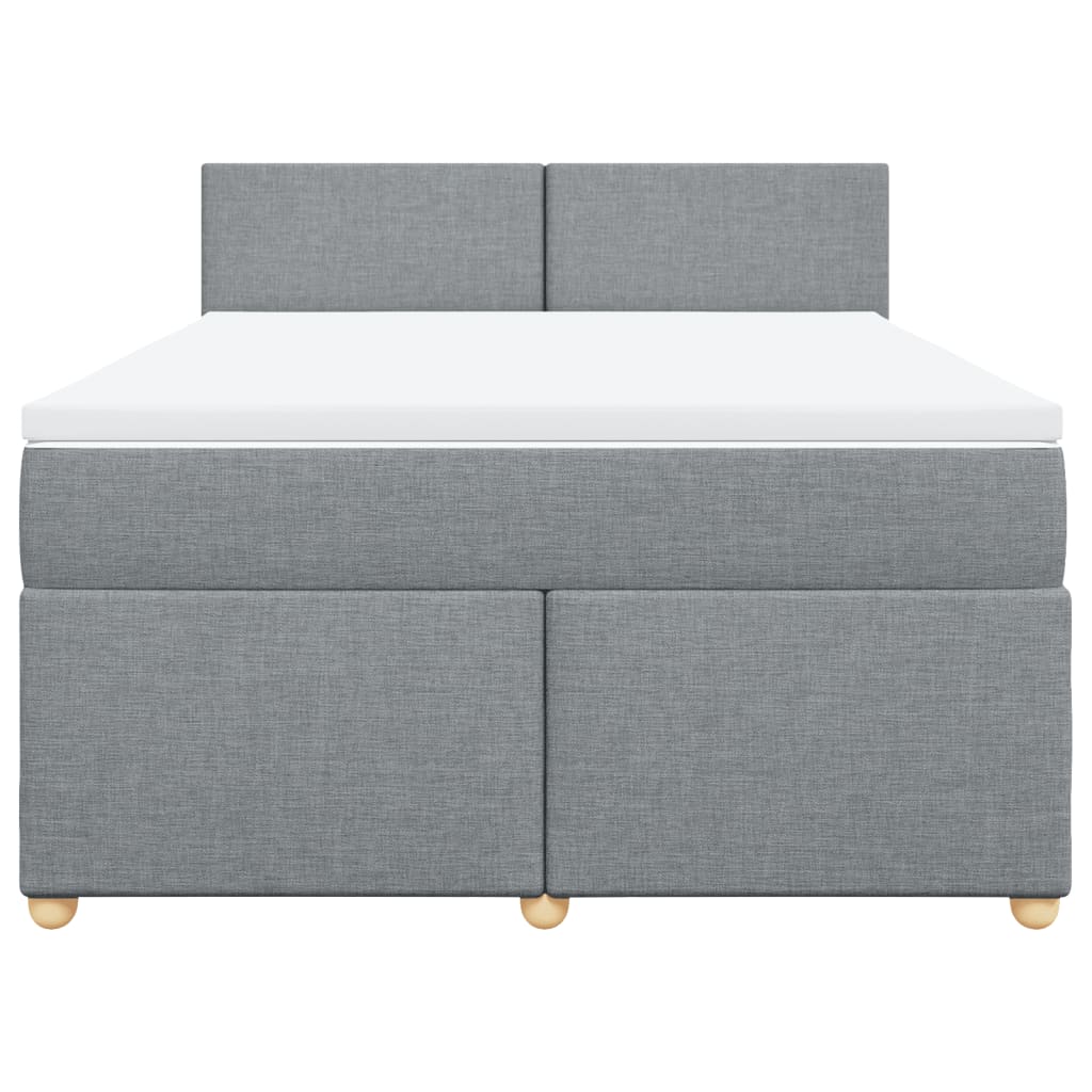 Krevet box spring s madracem svjetlosivi 140x200 cm od tkanine