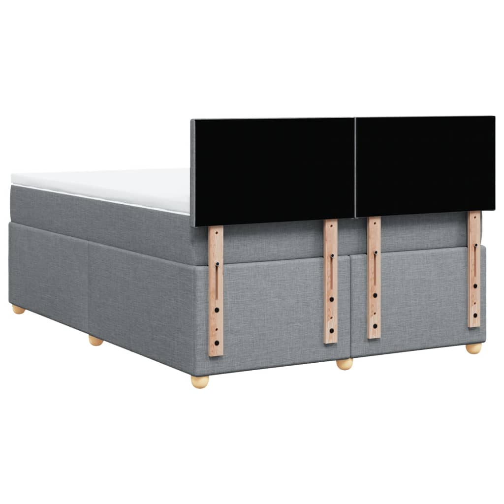 Krevet box spring s madracem svjetlosivi 140x200 cm od tkanine