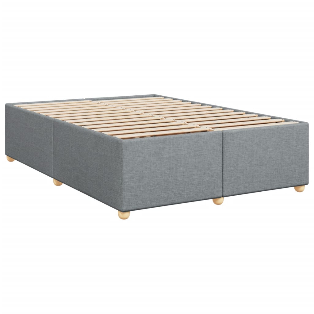 Krevet box spring s madracem svjetlosivi 140x200 cm od tkanine
