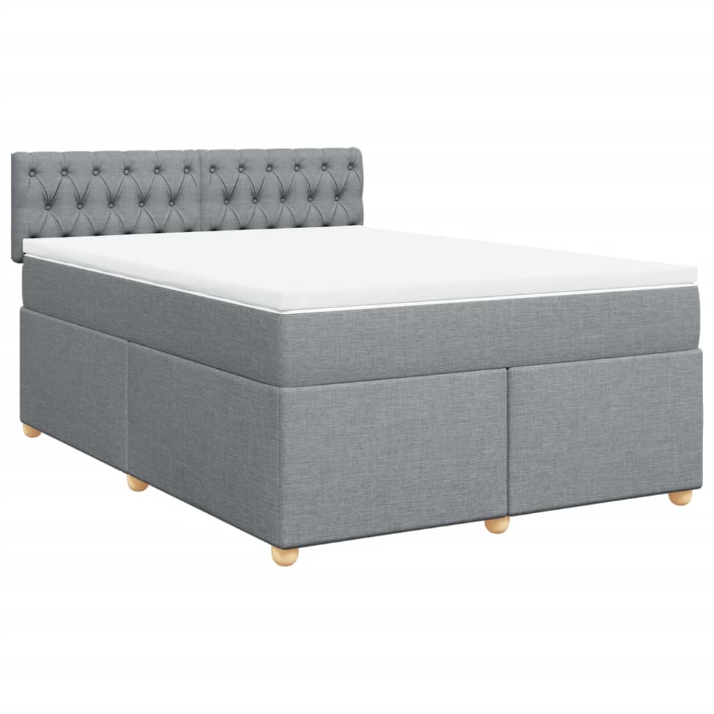 Krevet box spring s madracem svjetlosiva 160x200 cm tkanina