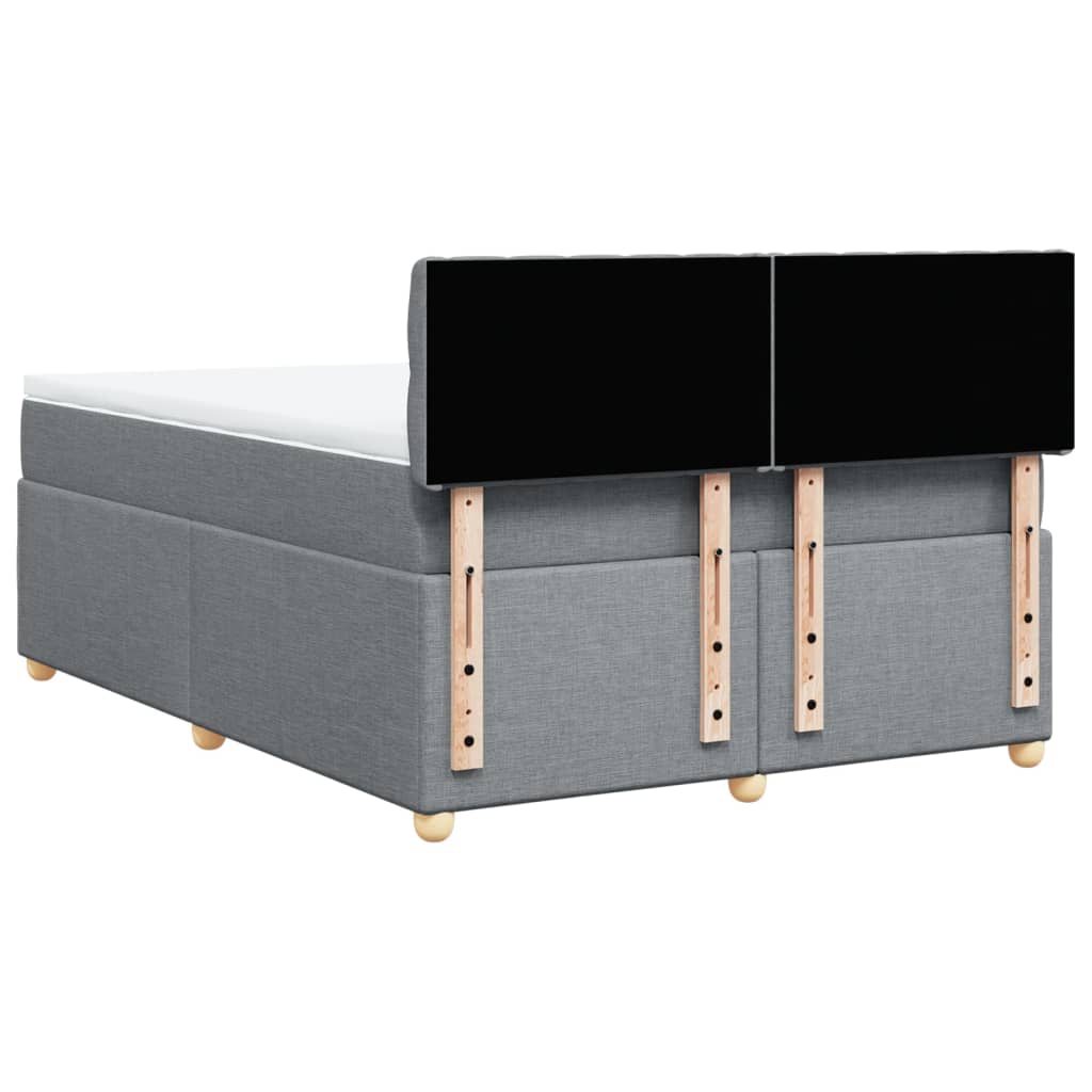 Krevet box spring s madracem svjetlosiva 160x200 cm tkanina