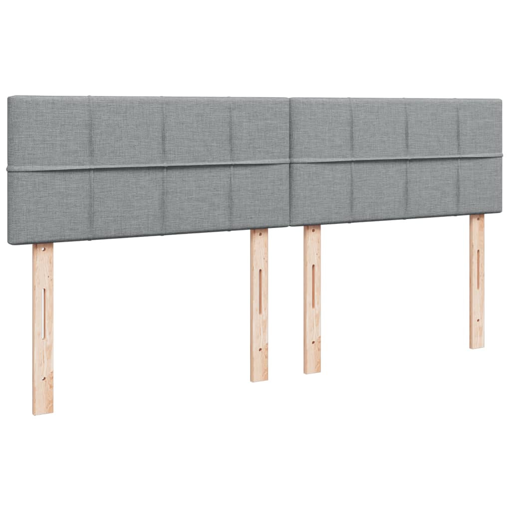 Krevet s oprugama i madracem svjetlosivi 200 x 200cm od tkanine