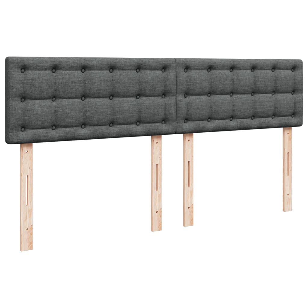 Krevet s oprugama i madracem tamnosivi 200 x 200 cm od tkanine