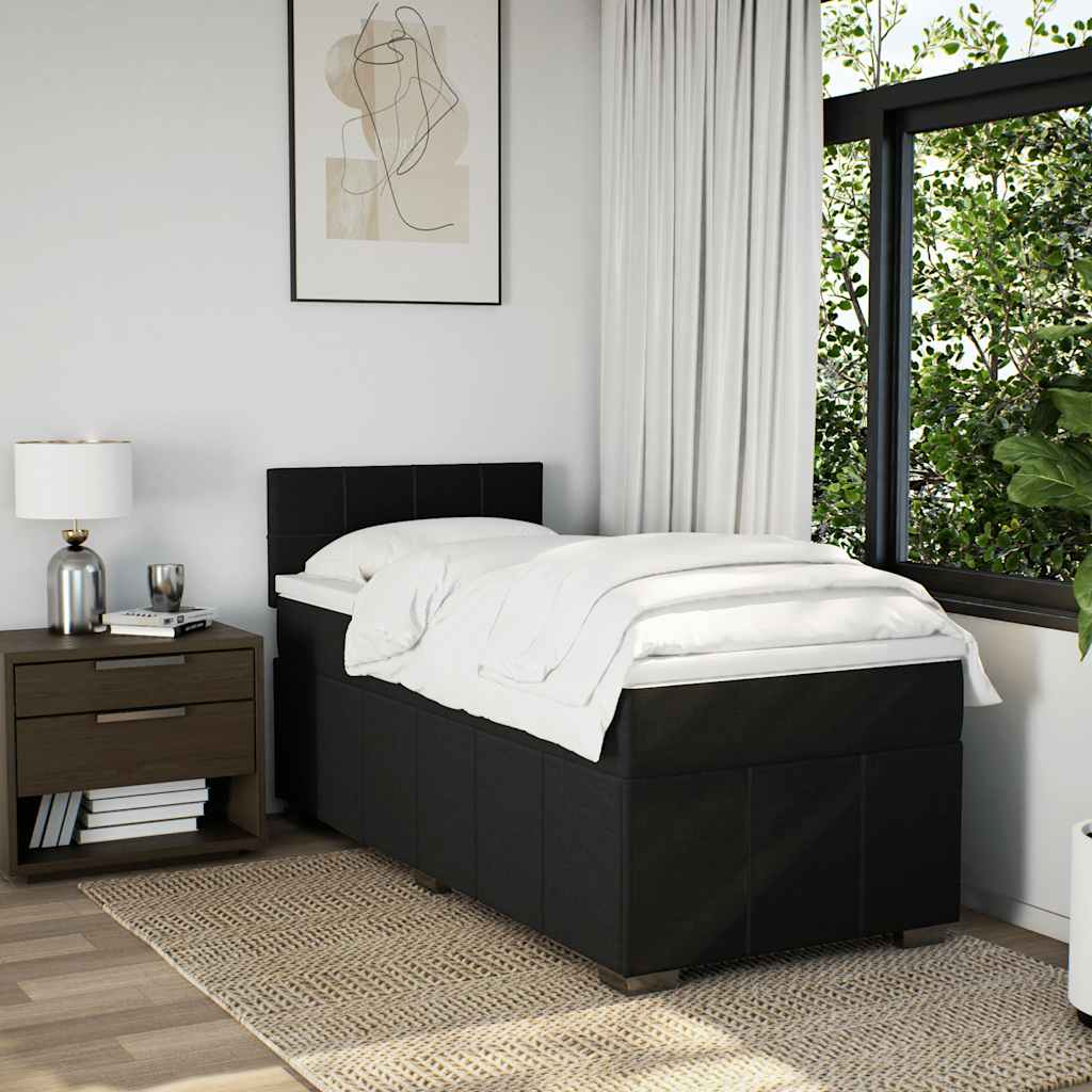 Box spring krevet s madracem crni 80 x 200 cm od tkanine