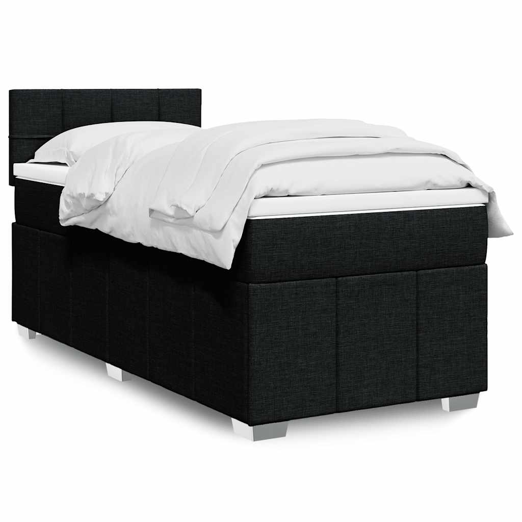 Box spring krevet s madracem crni 80 x 200 cm od tkanine