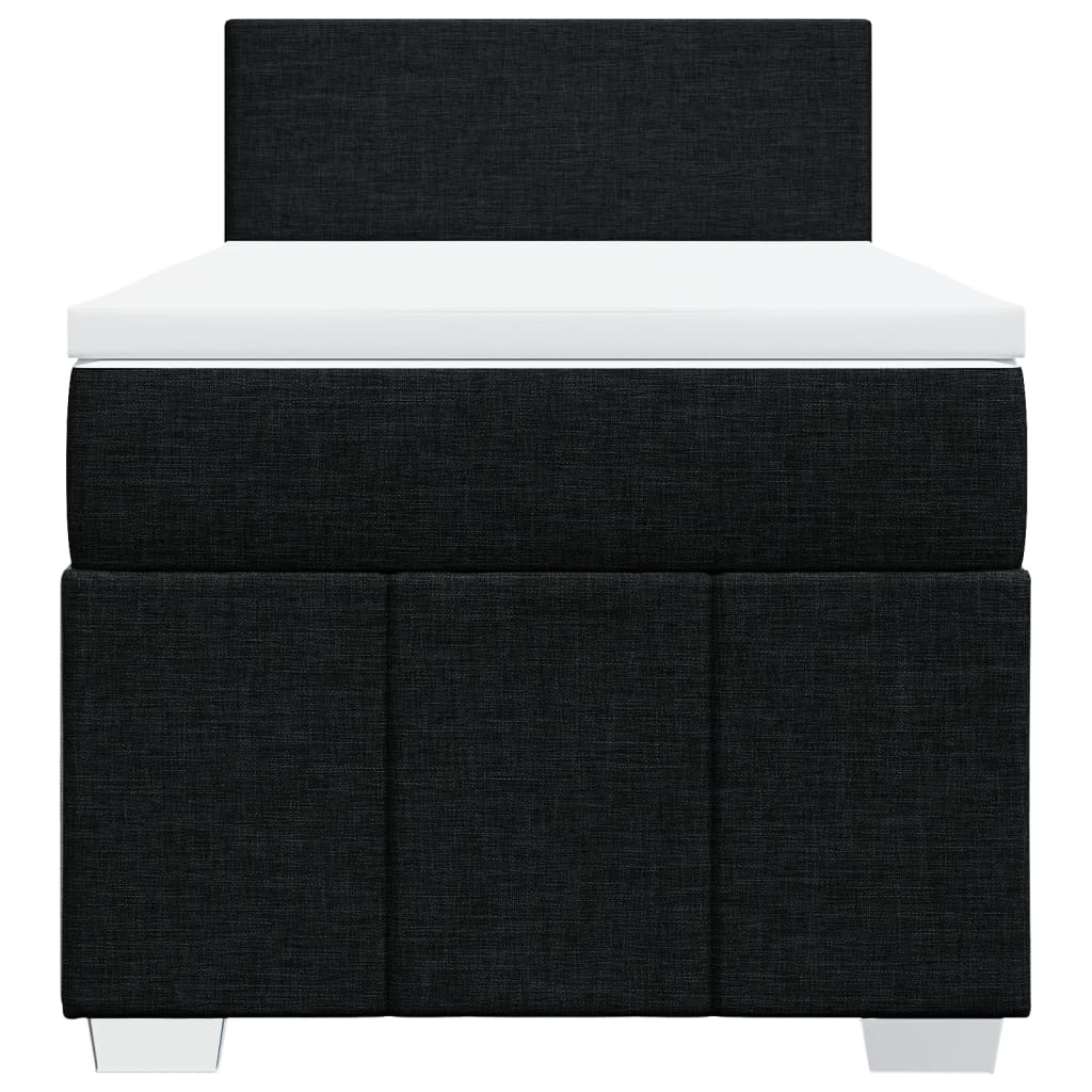 Box spring krevet s madracem crni 90x190 cm od tkanine