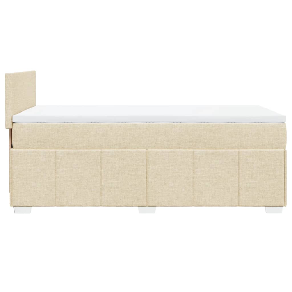 Krevet s oprugama i madracem krem 90 x 190 cm od tkanine