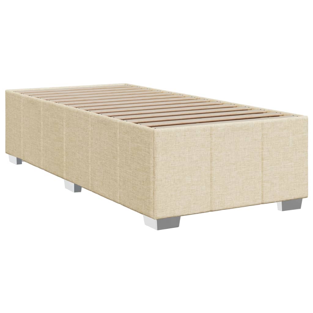 Krevet s oprugama i madracem krem 90 x 190 cm od tkanine
