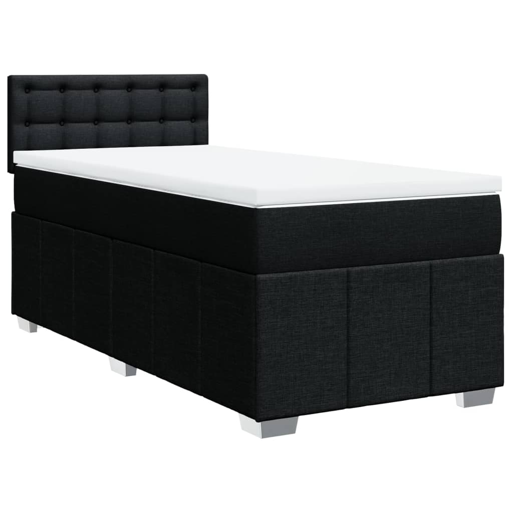 Box spring krevet s madracem crni 90x190 cm od tkanine