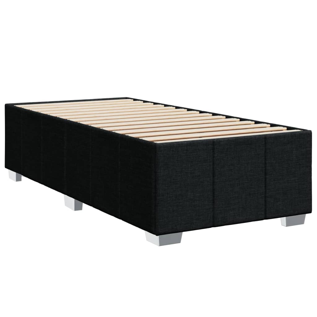 Krevet s oprugama i madracem crni 90x200 cm od tkanine