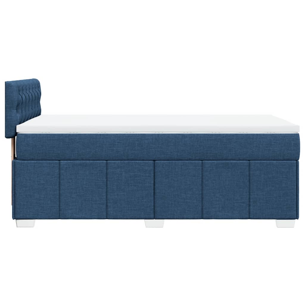 Krevet s oprugama i madracem plavi 90 x 200 cm od tkanine