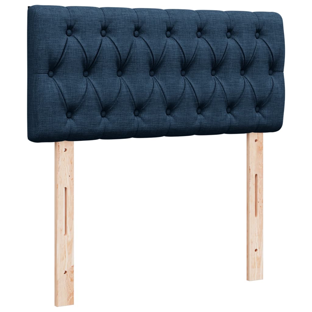 Krevet s oprugama i madracem plavi 90 x 200 cm od tkanine
