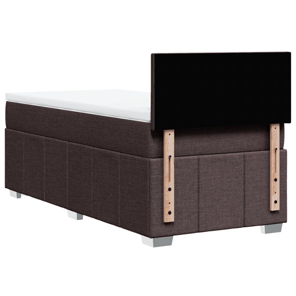 Krevet s oprugama i madracem tamnosmeđi 100 x 200 cm od tkanine