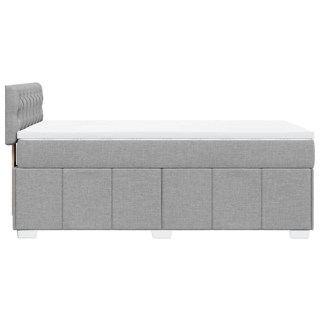 Krevet s oprugama i madracem svjetlosivi 100x200 cm od tkanine