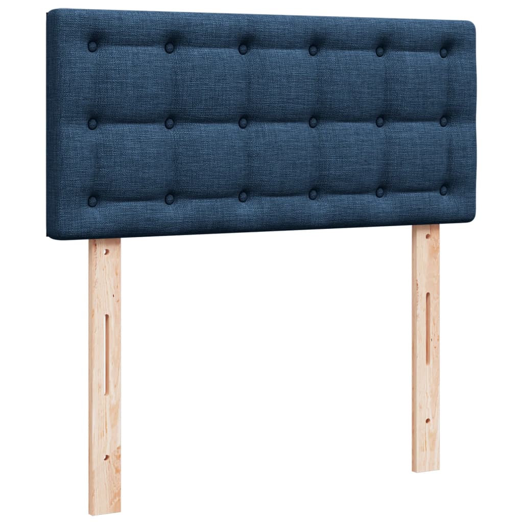 Krevet s oprugama i madracem plavi 100 x 200 cm od tkanine