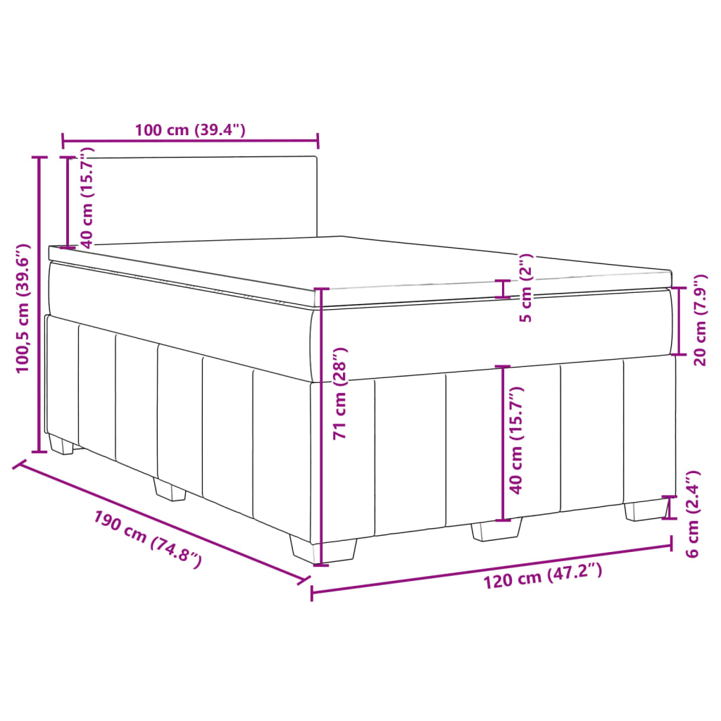 Krevet box spring s madracem krem 120 x 190 cm od tkanine