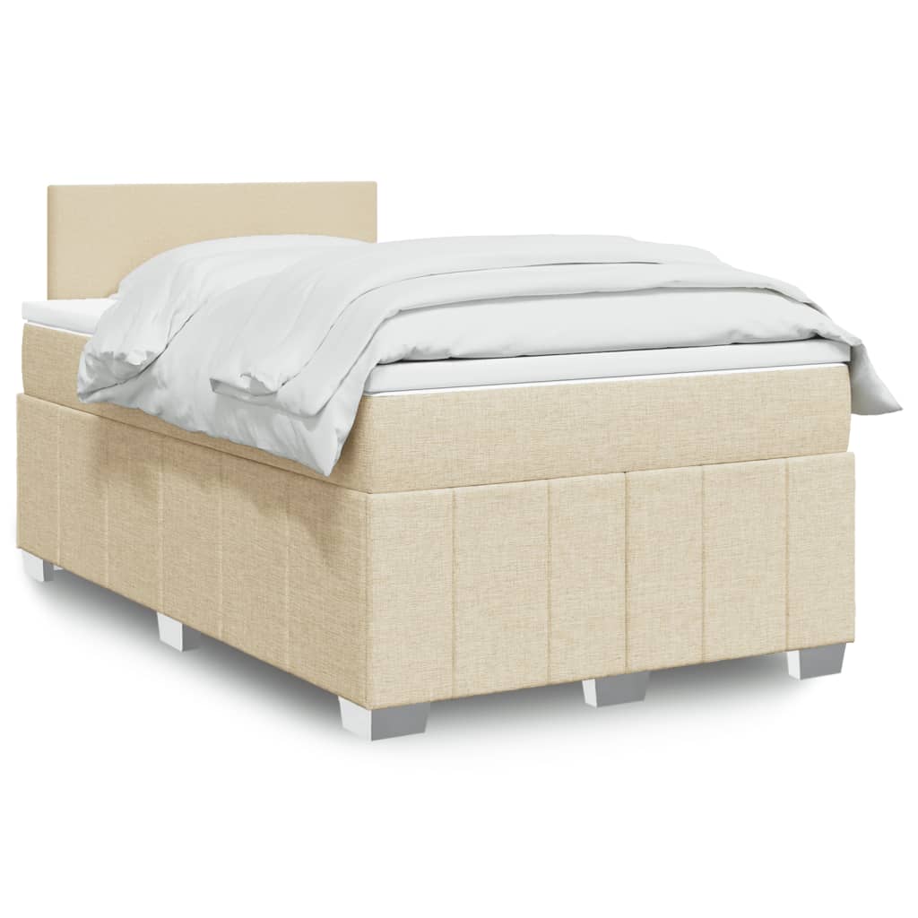 Krevet box spring s madracem krem 120 x 190 cm od tkanine