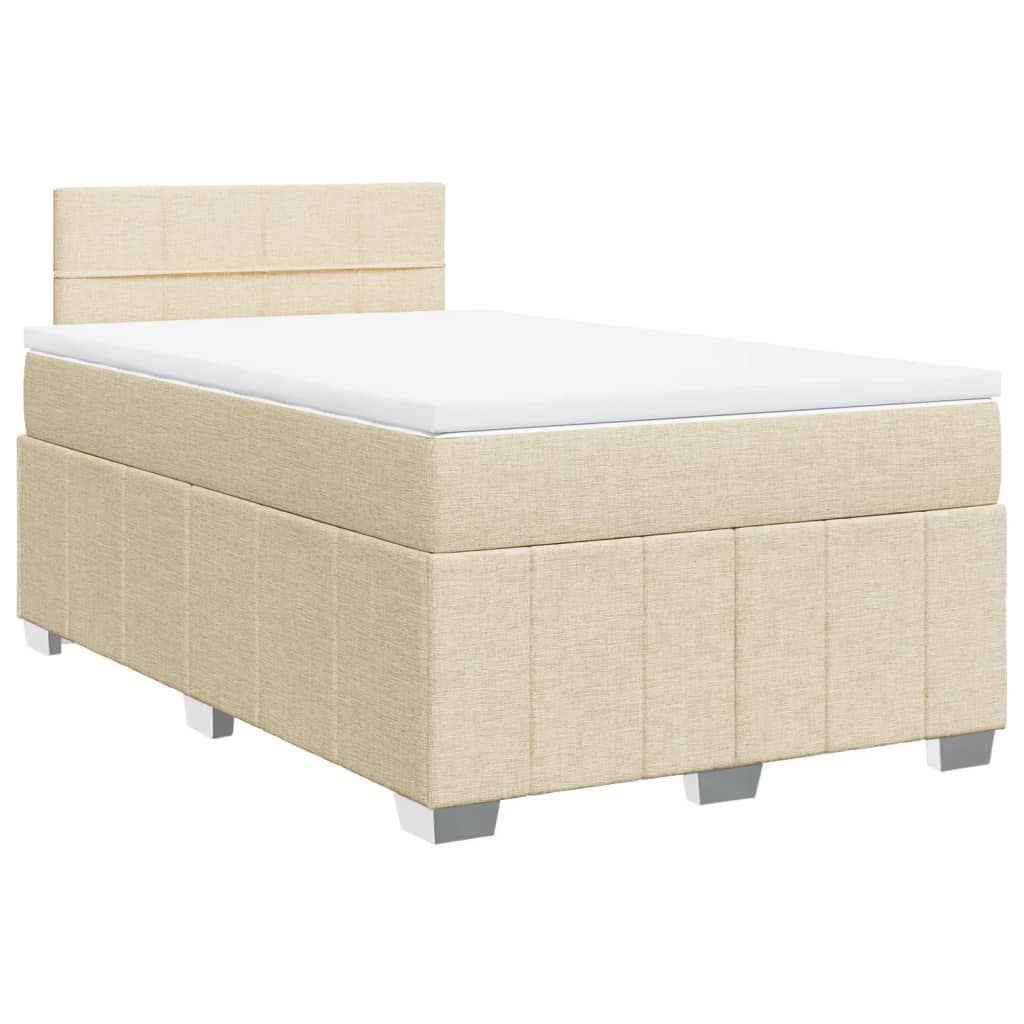 Krevet box spring s madracem krem 120 x 190 cm od tkanine