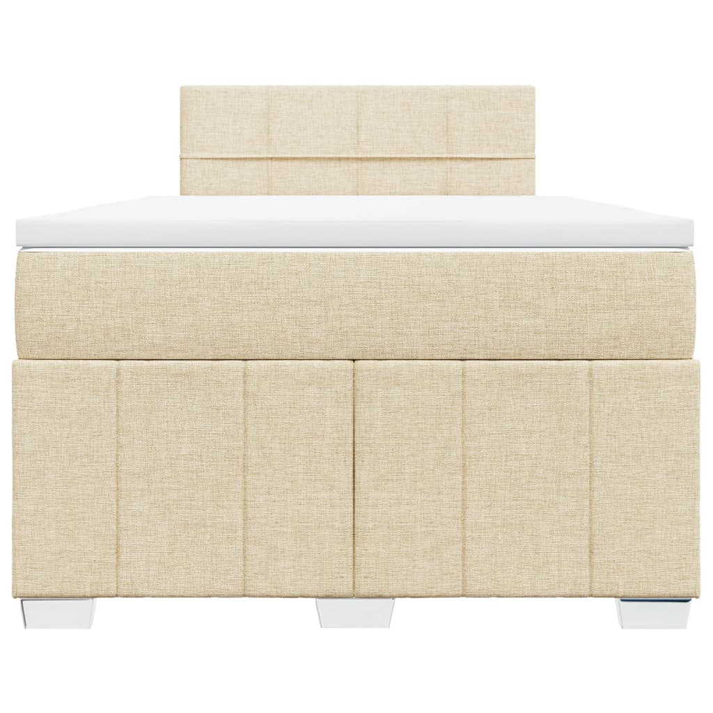 Krevet box spring s madracem krem 120 x 190 cm od tkanine