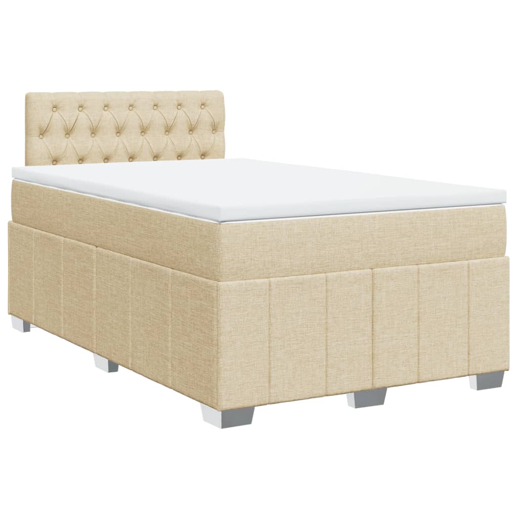 Krevet box spring s madracem krem 120 x 190 cm od tkanine