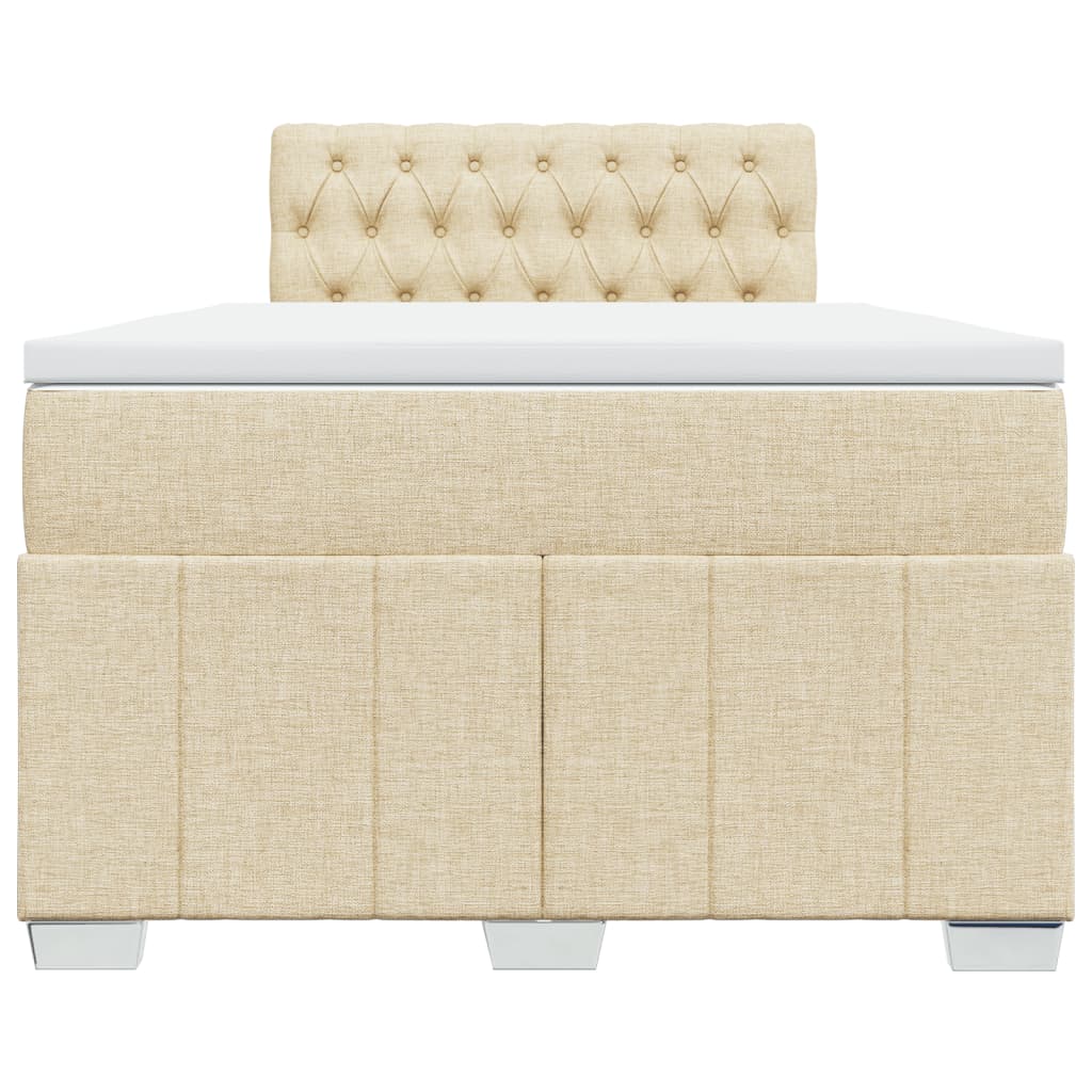 Krevet box spring s madracem krem 120 x 190 cm od tkanine