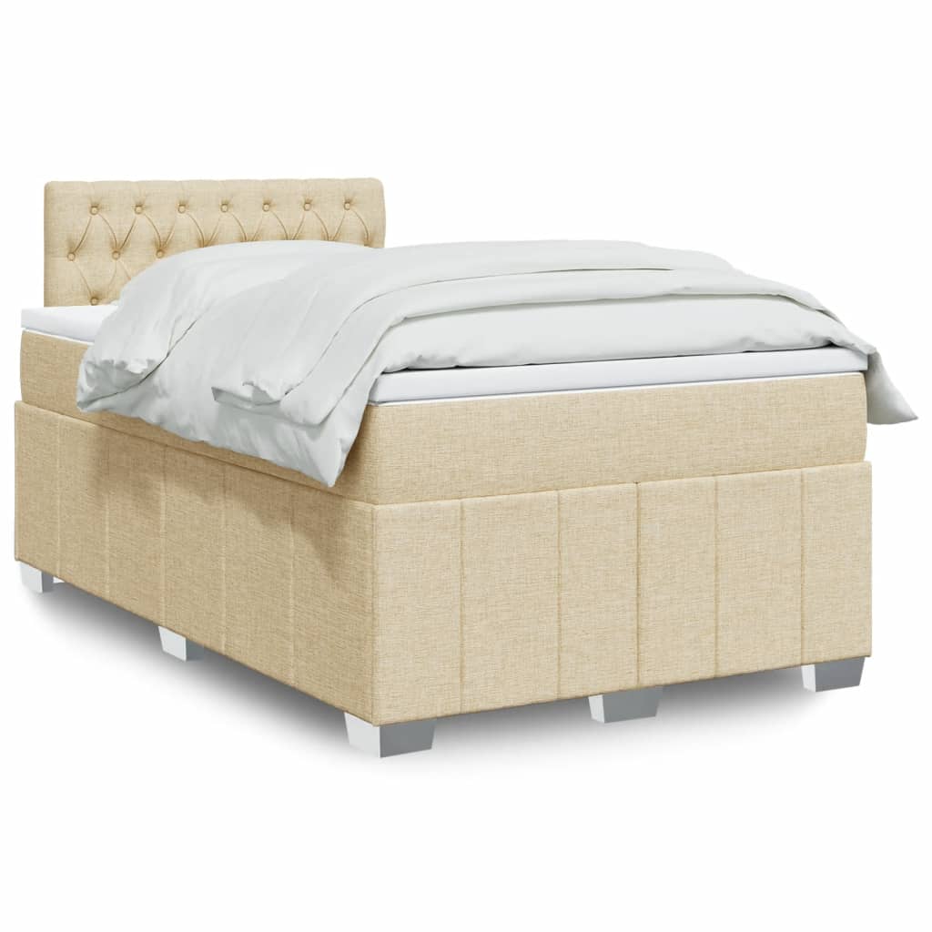 Krevet box spring s madracem krem 120 x 190 cm od tkanine