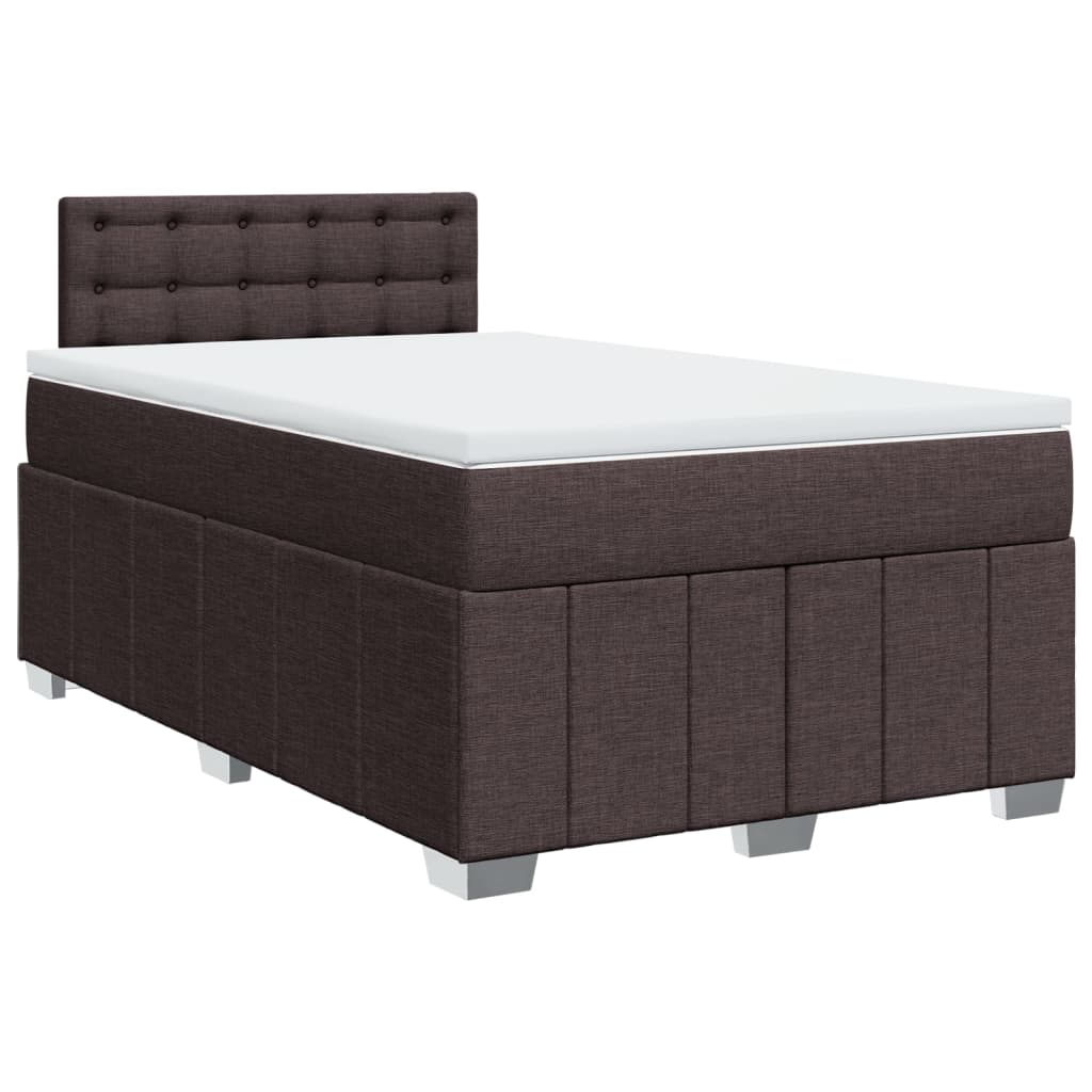Krevet box spring s madracem tamnosmeđi 120 x 190 cm od tkanine