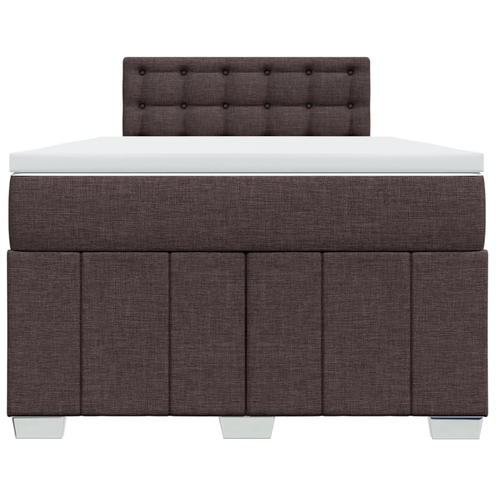 Krevet box spring s madracem tamnosmeđi 120 x 190 cm od tkanine