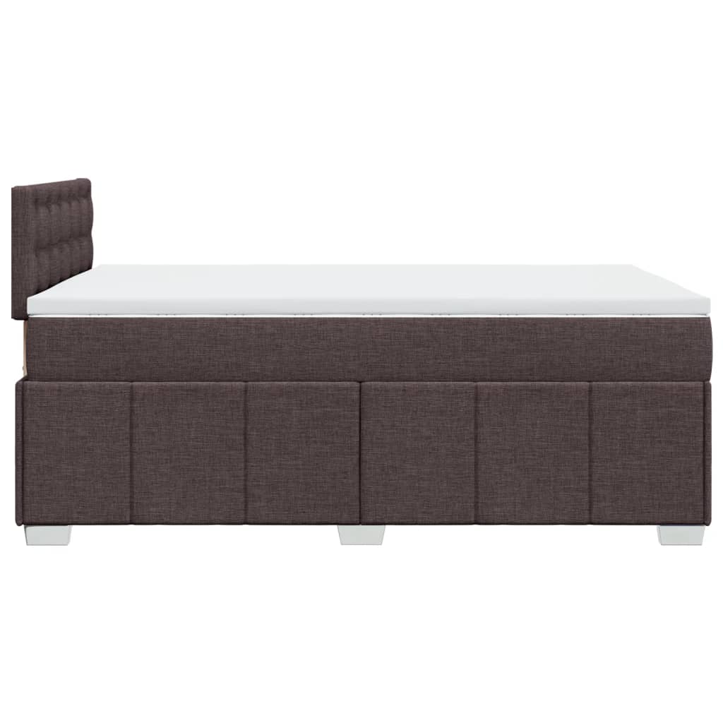 Krevet box spring s madracem tamnosmeđi 120 x 190 cm od tkanine