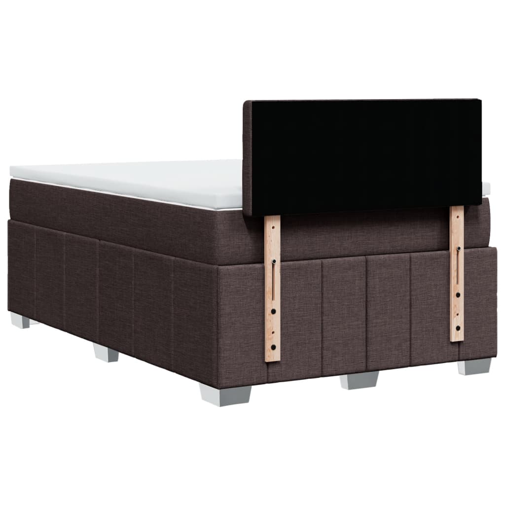 Krevet box spring s madracem tamnosmeđi 120 x 190 cm od tkanine