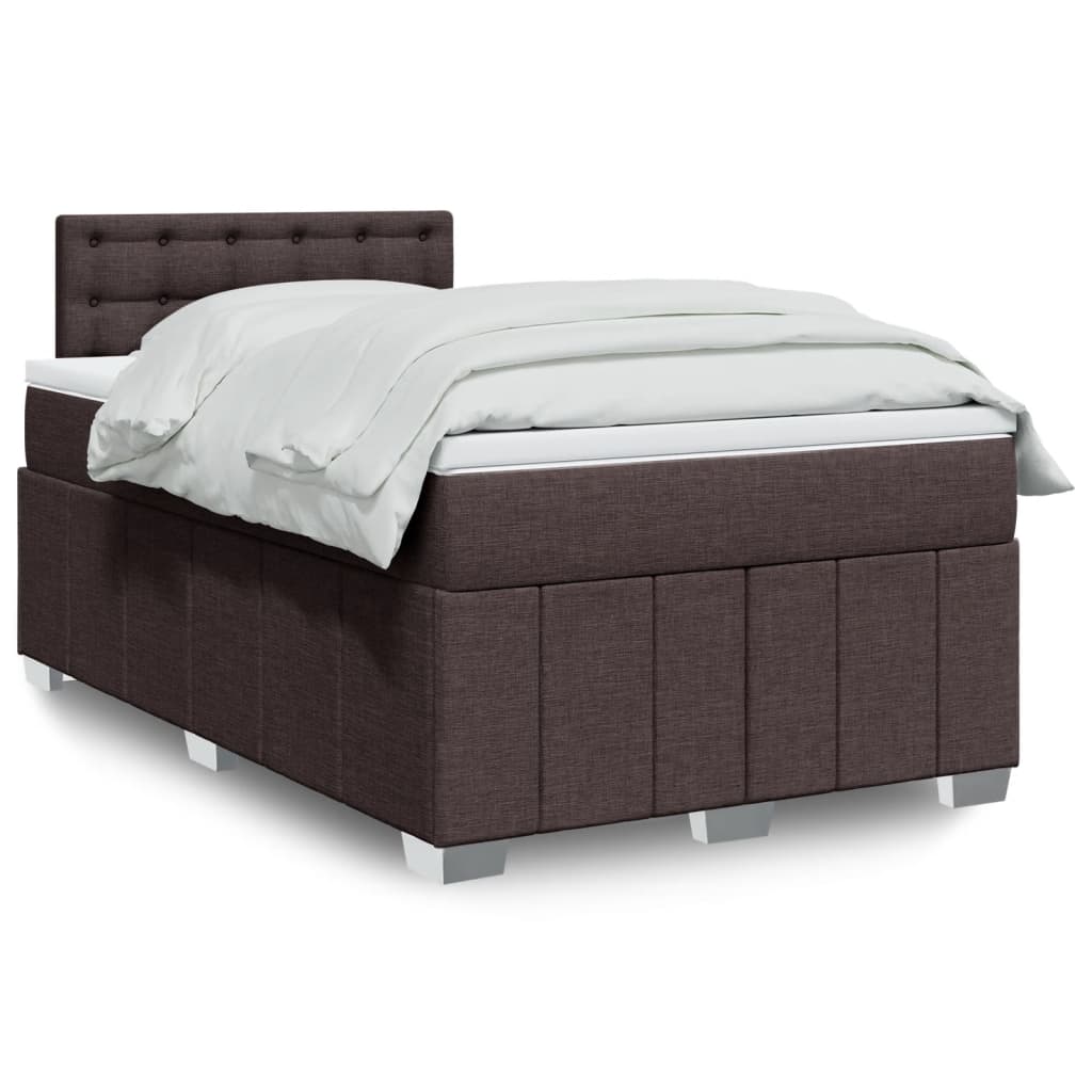 Krevet box spring s madracem tamnosmeđi 120 x 190 cm od tkanine