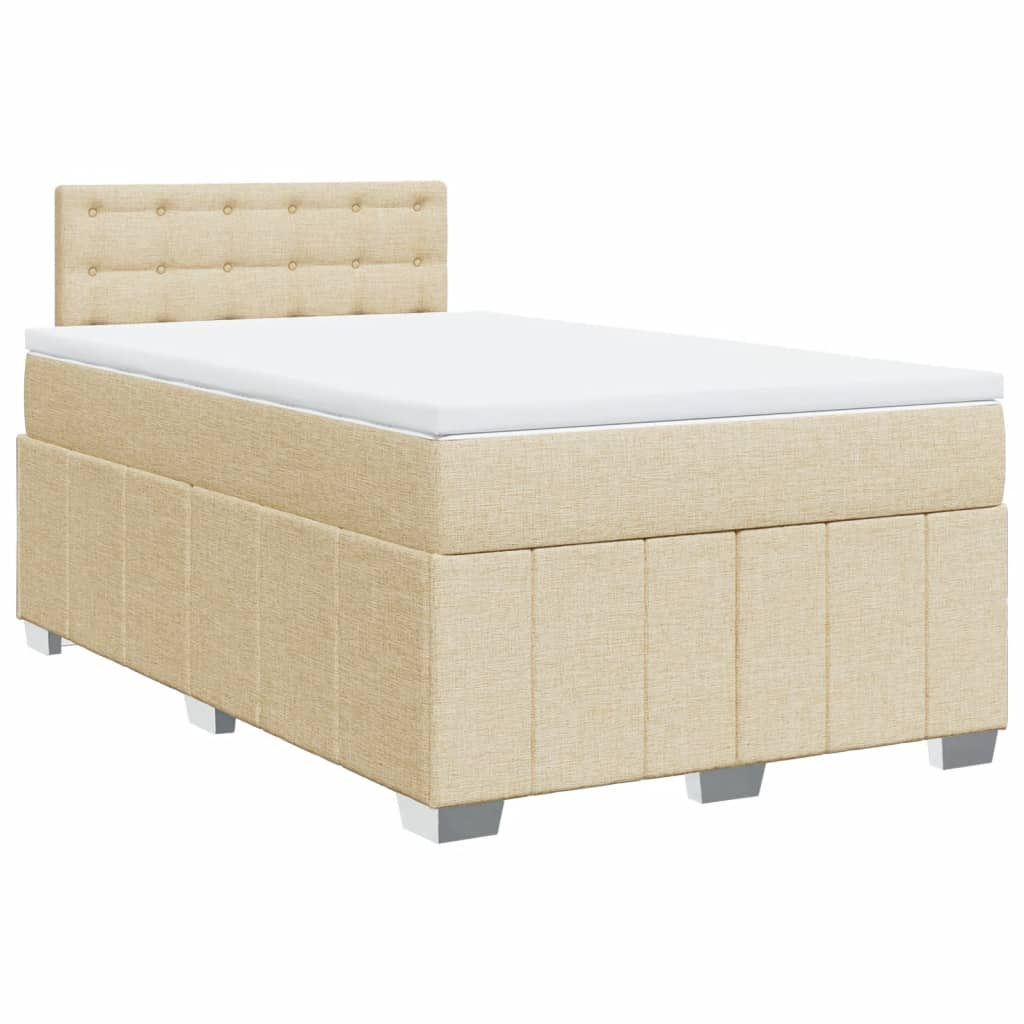 Krevet box spring s madracem krem 120 x 190 cm od tkanine