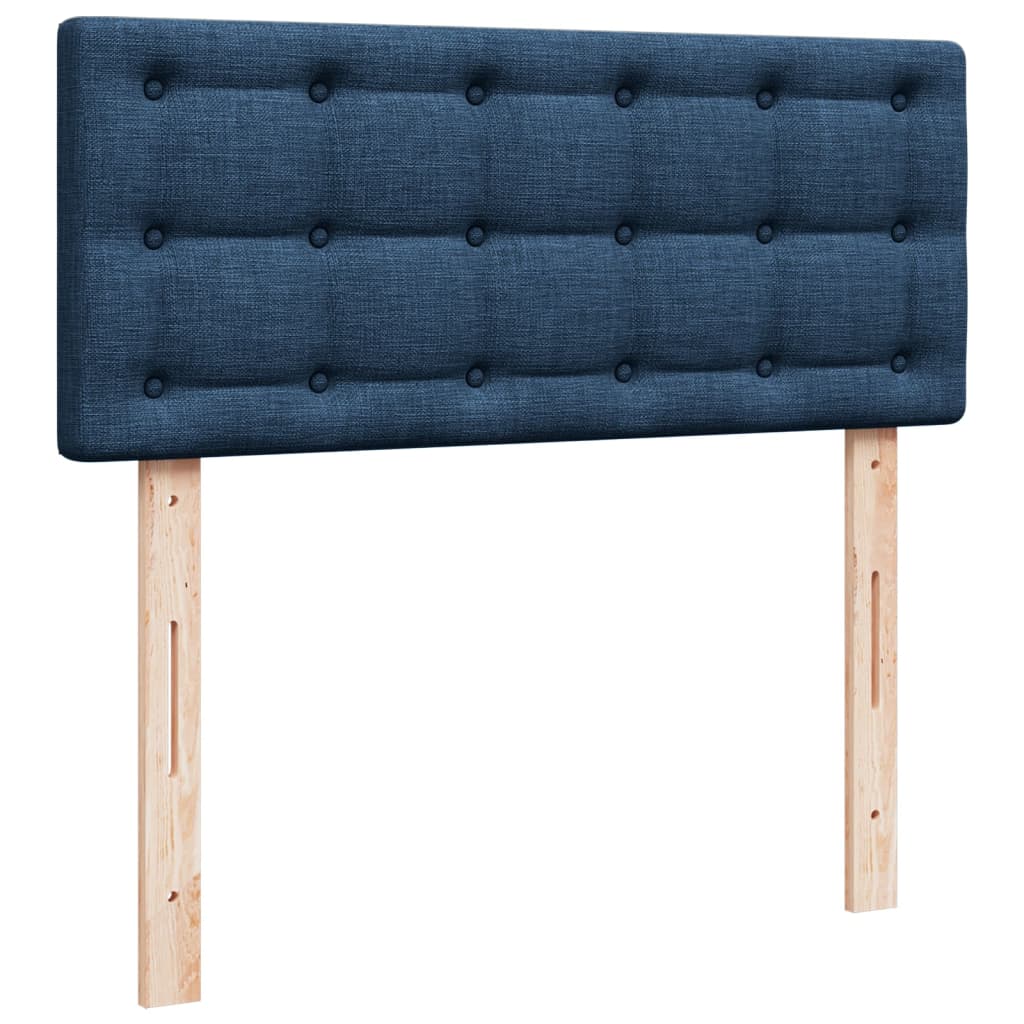 Krevet s oprugama i madracem plavi 120 x 190 cm od tkanine
