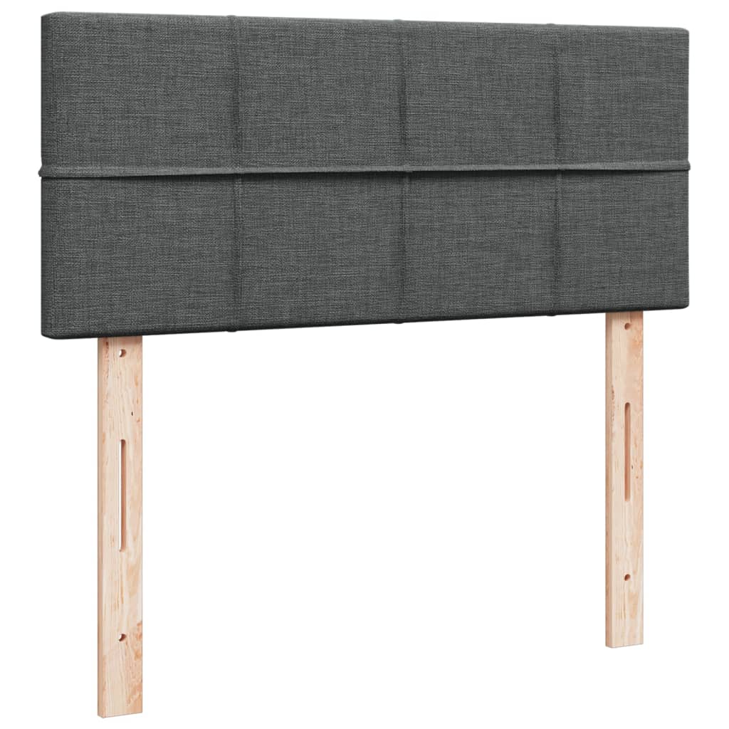 Krevet s oprugama i madracem tamnosivi 120 x 200 cm od tkanine