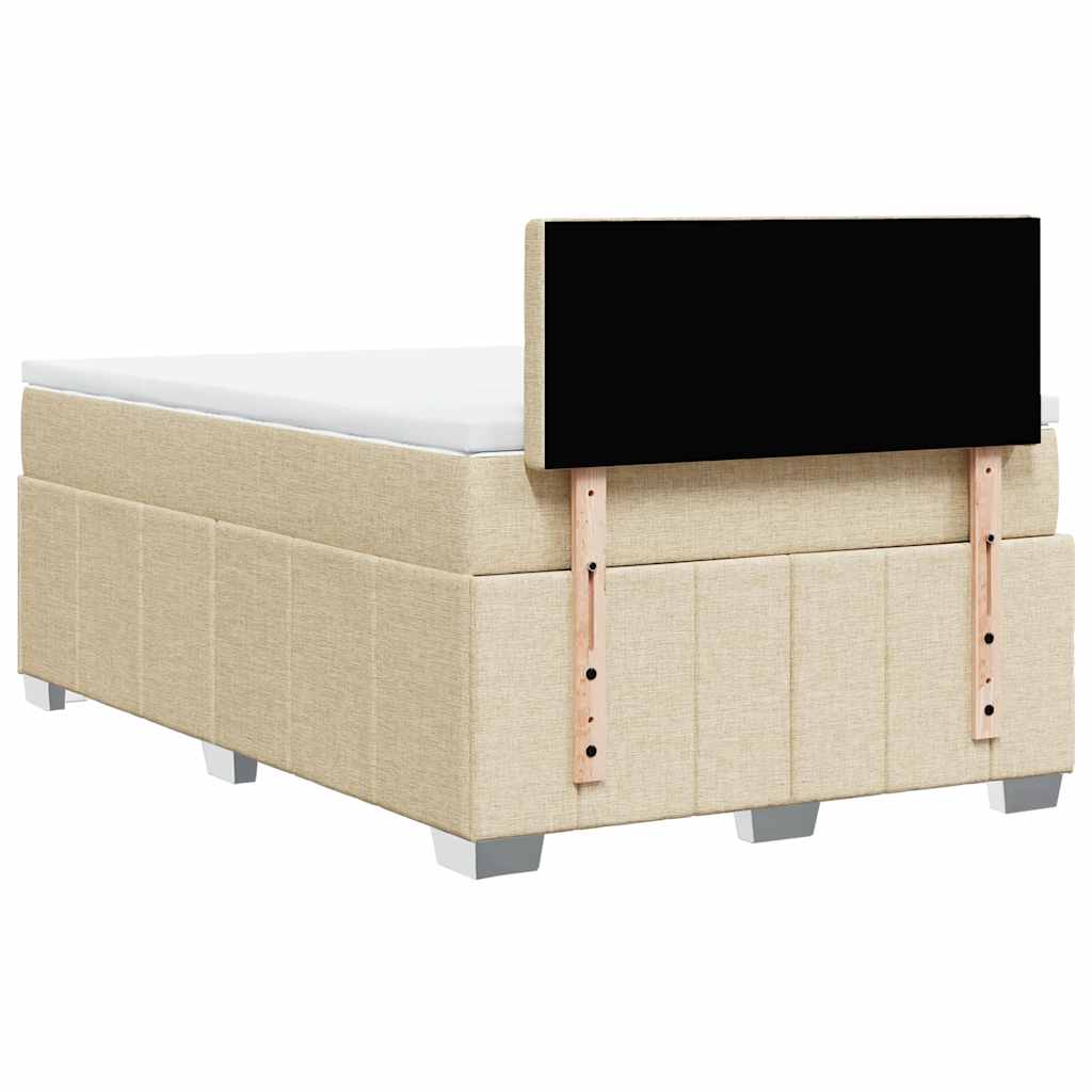 Krevet s oprugama i madracem krem 120 x 200 cm od tkanine